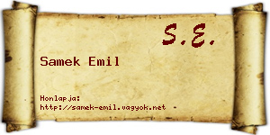 Samek Emil névjegykártya